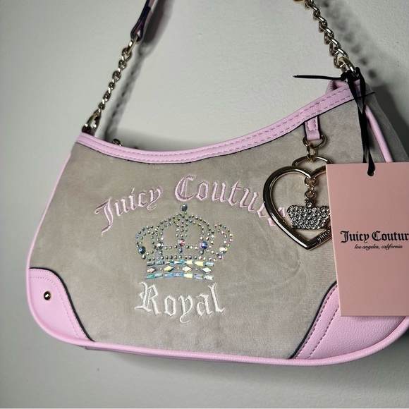 New With Tags Juicy Couture Royal Kingdom Baby Pink Y2K Shoulder Bag Purse - Picture 4 of 6